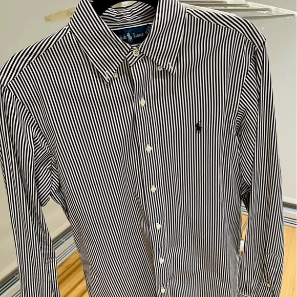 Ralph Lauren Other - Ralph Lauren men shirt size small brown stripes custom fit